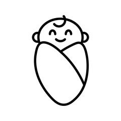Baby icon on white background