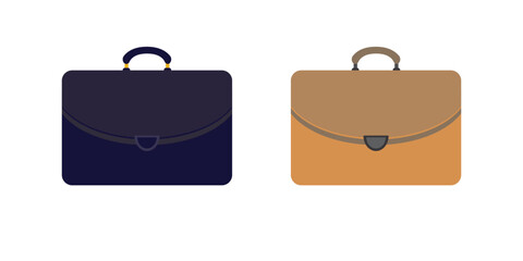 
Professional brown leather briefcase icon with handle and buckle, isolated on white background, perfect for office and business concepts
