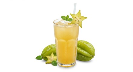 Fototapeta premium Refreshing Carambola Juice, Perfect Drink for Summer Days and Healthy Lifestyle