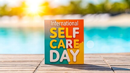Celebrate International Self Care Day by the poolside relaxation wellness peace tranquility summer