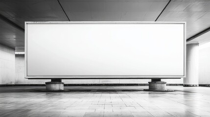 Empty Advertising Billboard in Urban Setting with Modern Architectural Design
