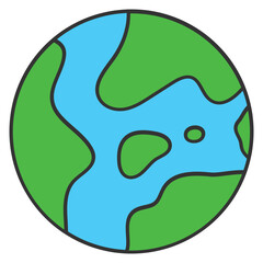 World planet flat icon isolated on white background.