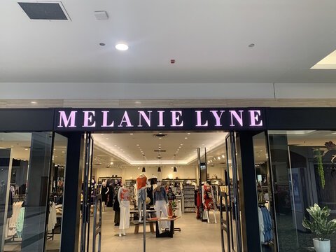 Ottawa, ON, Canada-May 17,2025:The storefront of a "MELANIE LYNE" clothing store inside Carlingwood Shopping Centre at 2121 Carling Avenue.
