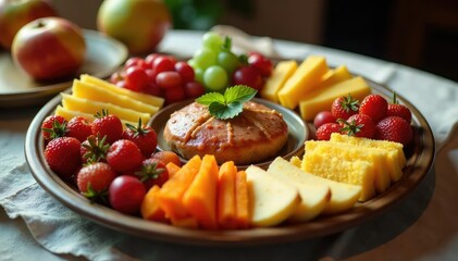 A Seder plate filled with symbolic foods for Passover, ready for the holiday meal , matzah, history