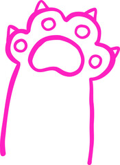 Cute Cat Paw with beans Outine Doodle