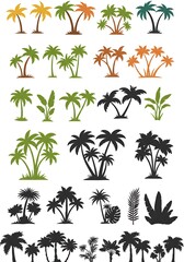 Obraz premium Tropical Silhouette Collection AI Generated