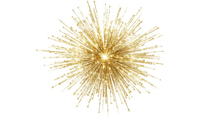 Obraz premium Golden Sparkly Starburst Isolated on White Background