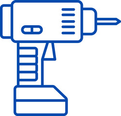 Drill machine. Vector of a power drill. Electric power drill Cordless power drill