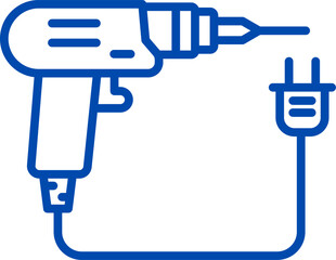 Drill machine. Vector of a power drill. Electric power drill