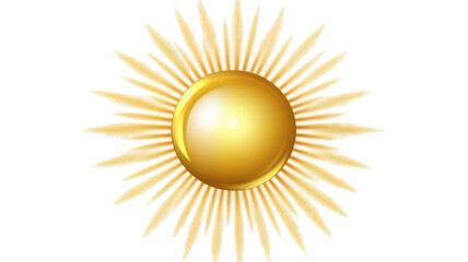 Golden Sun Icon Isolated on White Background