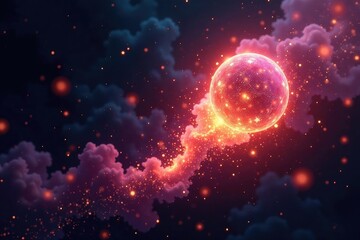 Obraz premium Intricate glowing magical symbols float amidst swirling stardust , dreamlike, illustration