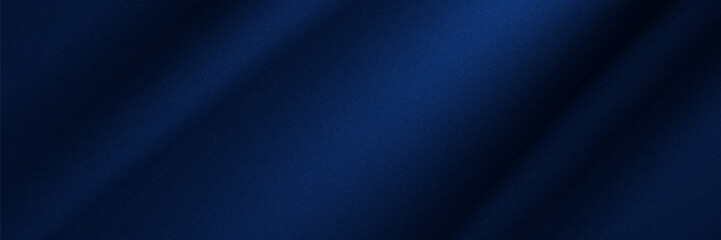 Silk satin fabric. Navy blue color. Abstract dark elegant background with space for design. Soft wavy folds. Drapery. Gradient. Light lines. Shiny. Shimmer.