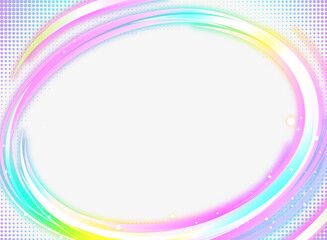 カラフルな虹色の曲線のポップなフレーム背景