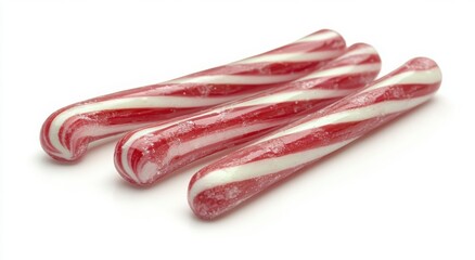 Naklejka premium Three red and white candy canes.