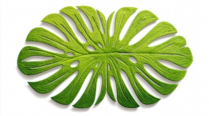 Vibrant Green Monstera Leaf Cut Out for Design Projects and Botanical Prints