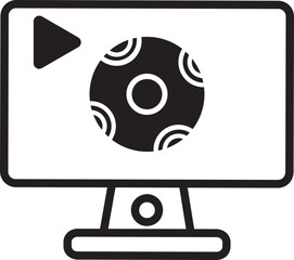 soccer video on monitor icon