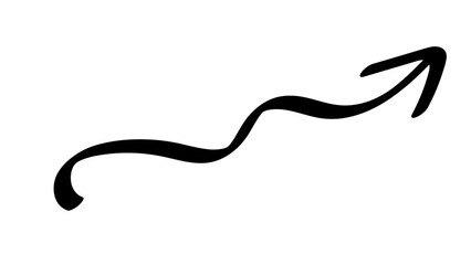 Hand-drawn swirling arrows Hand-drawn simple lines. vector illustration