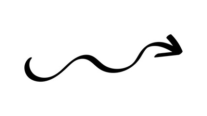 Hand-drawn swirling arrows Hand-drawn simple lines. vector illustration