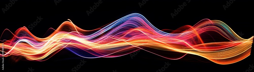 Poster abstract design with vibrant color waves.