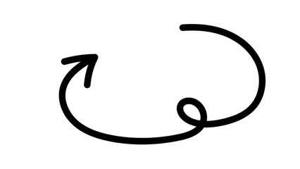 Hand-drawn swirling arrows Hand-drawn simple lines. vector illustration