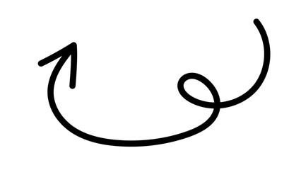 Hand-drawn swirling arrows Hand-drawn simple lines. vector illustration