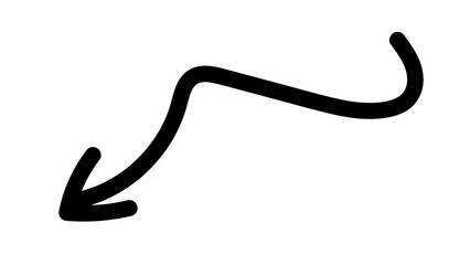 Hand-drawn swirling arrows Hand-drawn simple lines. vector illustration