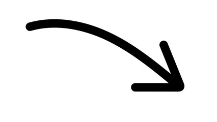 Hand-drawn swirling arrows Hand-drawn simple lines. vector illustration