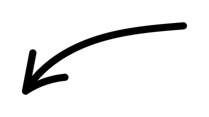 Hand-drawn swirling arrows Hand-drawn simple lines. vector illustration