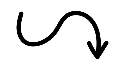 Hand-drawn swirling arrows Hand-drawn simple lines. vector illustration