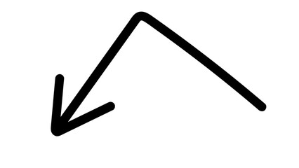 Hand-drawn swirling arrows Hand-drawn simple lines. vector illustration