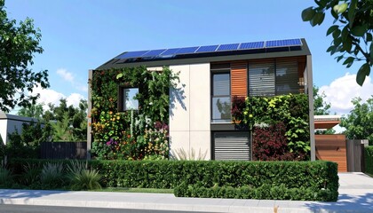Obraz premium EcoChic Home Solar Panels Vertical Garden Paradise.