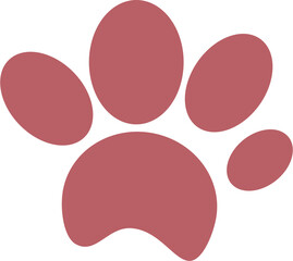 Simple Dusty Rose Paw Print Icon