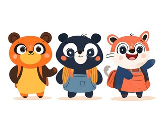 Fototapeta premium ワクワク学校へ出発！