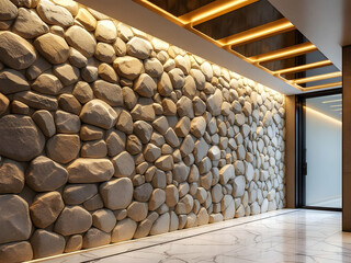 Photorealistic luxurious modern house entrance with a warm wood-paneled door, glass window panels, stone steps, decorative porch lighting, and a landscaped garden with trees.




