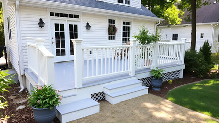 new white deck from the back of the house veranda vinyl