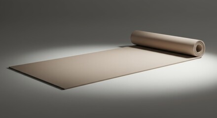 Minimalist Studio Shot of Unrolled Yoga Mat for Wellness and Exercise