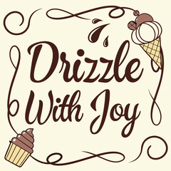 hand drawn chocolate cake chocolate vector T-shirt design