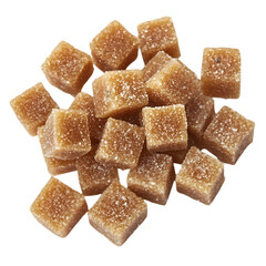Brown Sugar Cubes: Baking Ingredient on white background