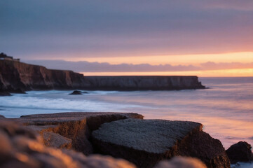 Coastal cliffs in in winter