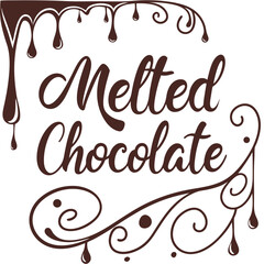 set of calligraphic design elements chocolate vector T-shirt design