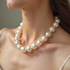 woman with pearls