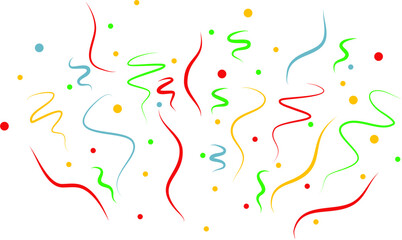 Festive Colorful Confetti and Streamers Background