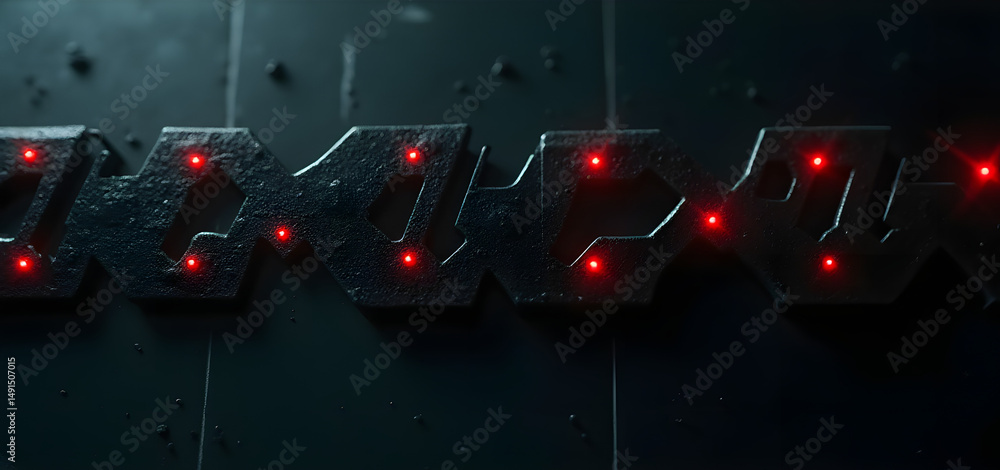 Aufkleber power circuit texture with zigzag lines and square nodes, industrial tech background.