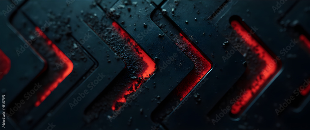 Poster power circuit texture with zigzag lines and square nodes, industrial tech background.