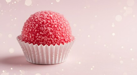 Strawberry brigadeiro (bicho de p&eacute;) with pink crystal sugar v2