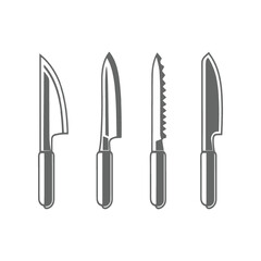 Collection of sharp knife set illustration