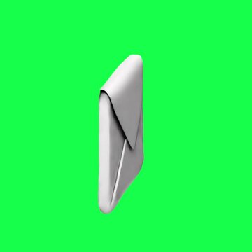 Sleek metallic object animation, transparent 4K video, green screen