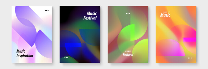 Four vibrant gradient posters suitable for modern branding, social media, website design, and marketing campaigns. Bright, eye catching visuals.