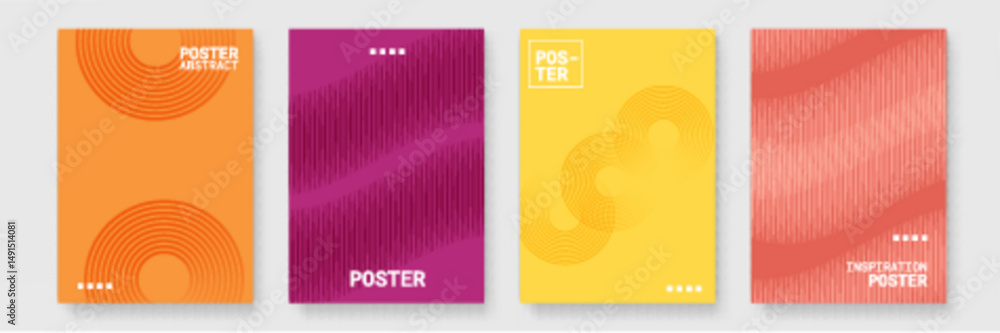 Aufkleber four posters displaying vibrant and diverse patterns, perfect for adding a pop of color and style to