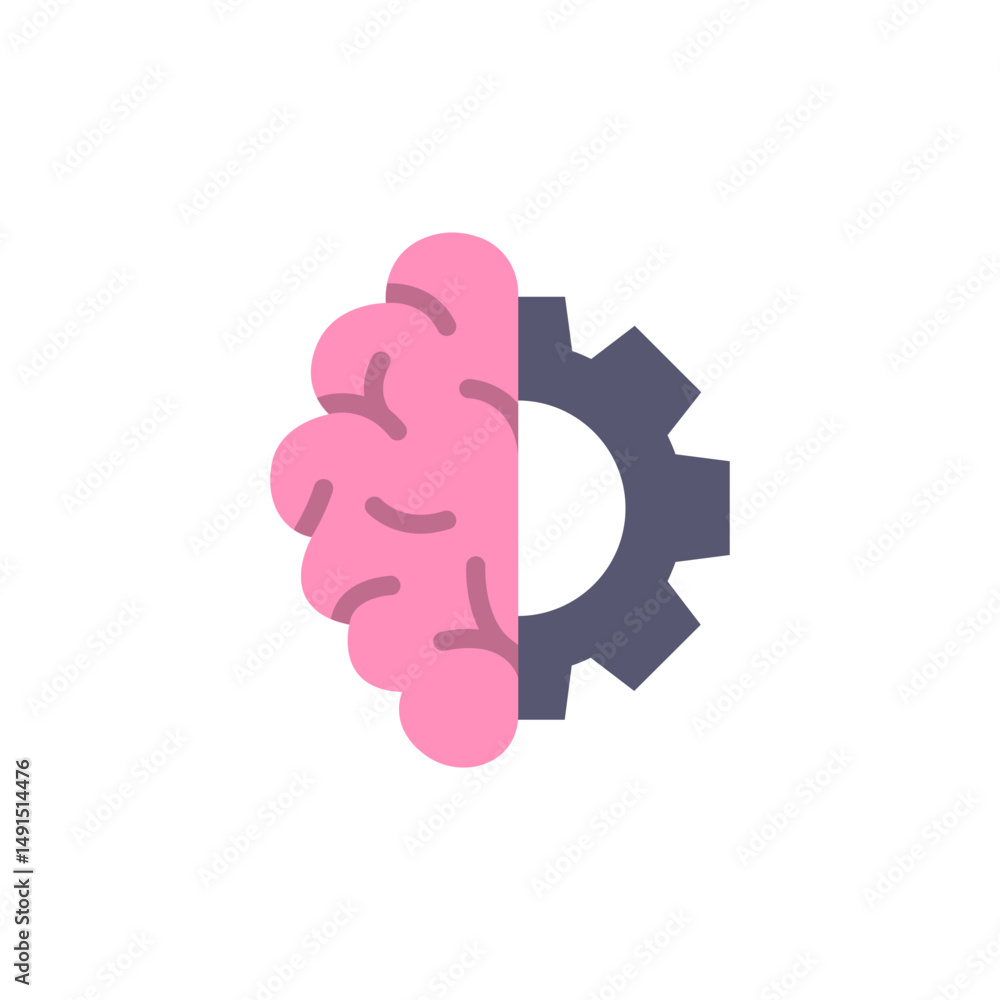 Poster conceptual illustration featuring the fusion of cognitive function and engineering design